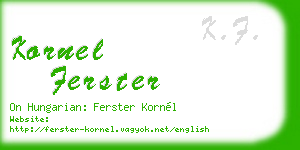 kornel ferster business card