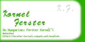 kornel ferster business card